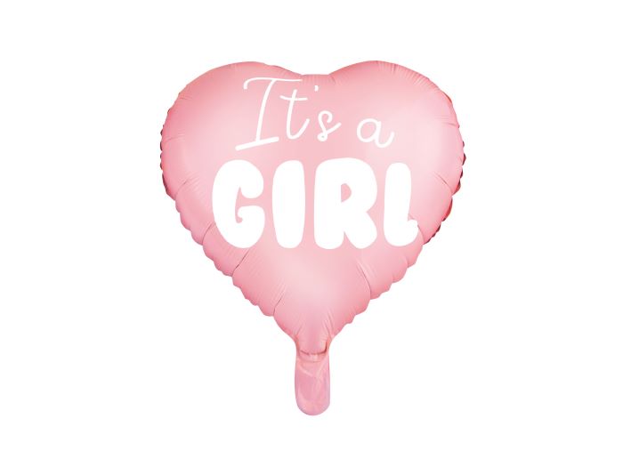Lyserød Hjerteballon til Babyshower - 45 cm