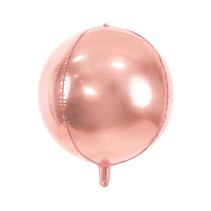 Metallisk Rose Gold Folieballon 40 cm til Festpynt