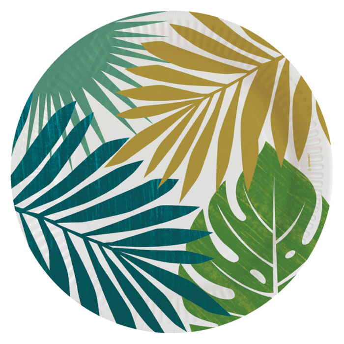 Monstera Palme Tallerkner - Sæt med 8 til festlige anledninger!