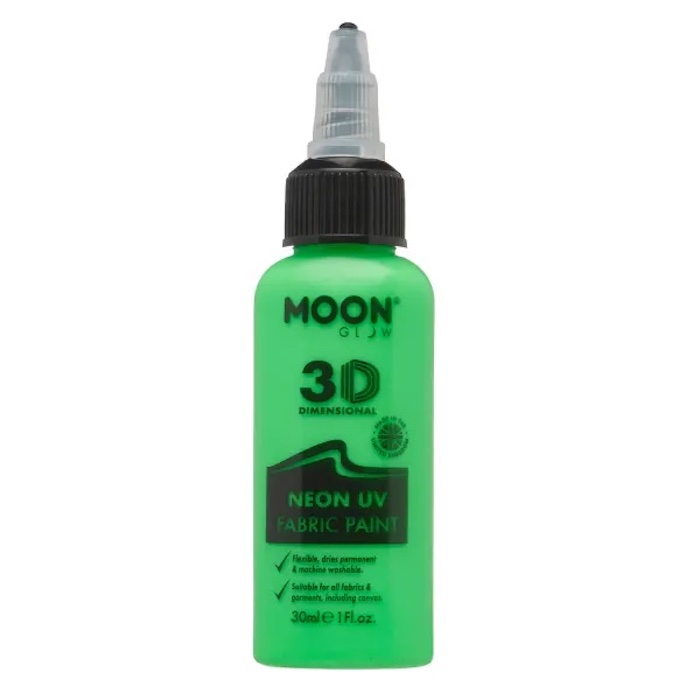Neon UV Tekstilfarve Grøn 30 ml - Perfekt til Fest!