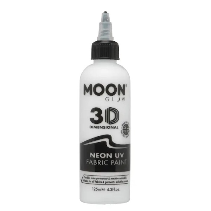 Neon UV Tekstilfarve Hvid fra Moon Creations 125 ml