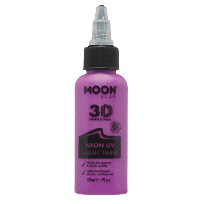 Neon UV Tekstilfarve Lilla 30 ml - Perfekt til Fest!