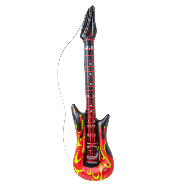 Oppustelig Flamme Rock Guitar til Festen!