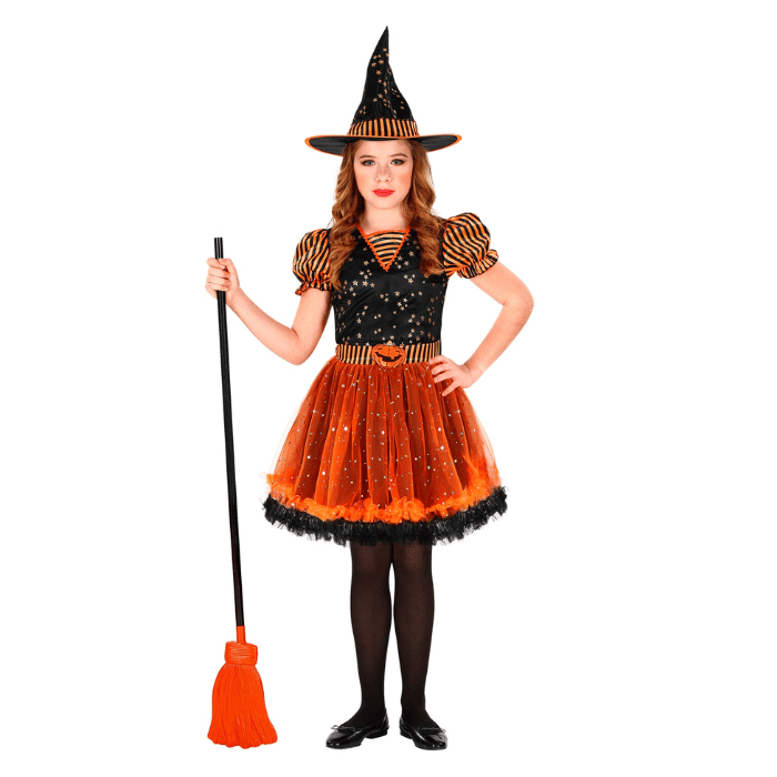 Orange Heks Kostume til Børn – Fantastisk Halloween Tilbud!