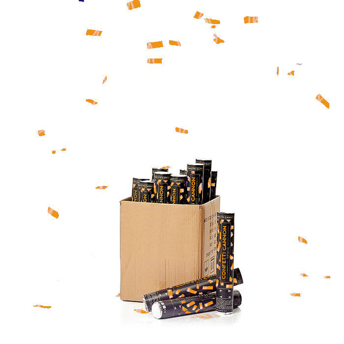 Orange Konfettirør - 40 cm til Festen!
