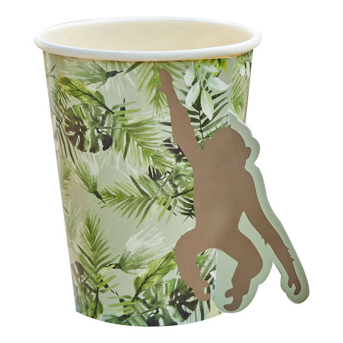 Palme Krus med Pop-ud Abe - 8 stk. 260 ml Festtema