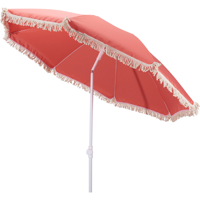 Parasol Med Frynser Grapefarve ø180x200cm