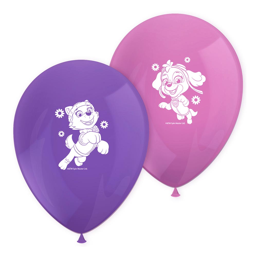 Paw Patrol Balloner med Skye og Everest – 8 stk til fest!