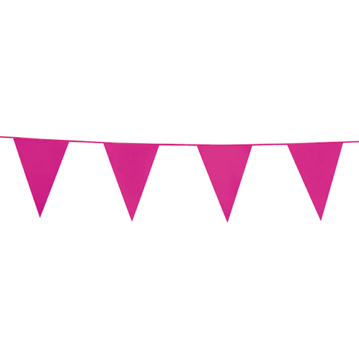 Pink Flagguirlande 20x30 cm - Festlig Dekoration til Fester