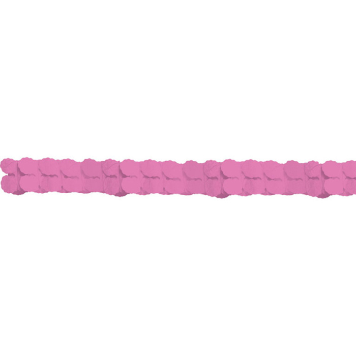 Pink Papir Guirlande - 65 Meter til Festpynt
