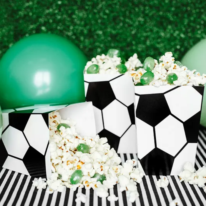 Popcornbægere Med Fodbold Motiv 6x 7x7x12
