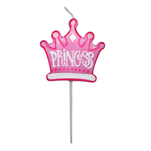 Prinsessekrone Fødselsdagslys i Pink - 16 stk.