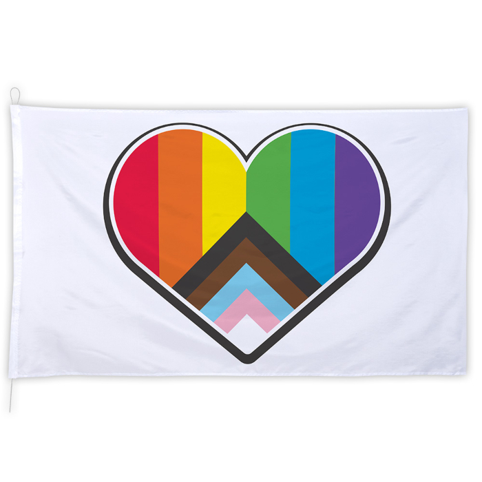 Progress Pride Flag med Hjerte - 200x300 cm