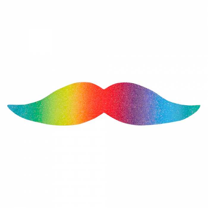 Regnbue Neon Moustache 6x til Temafest
