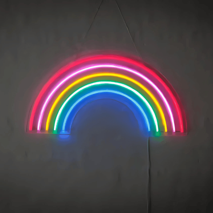 Regnbue Neon Led Skilt 32x63