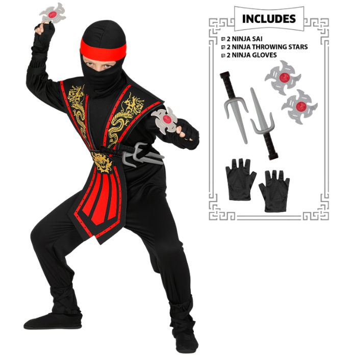 Rød Ninja Kostume til Børn – Fantastisk Tilbud!