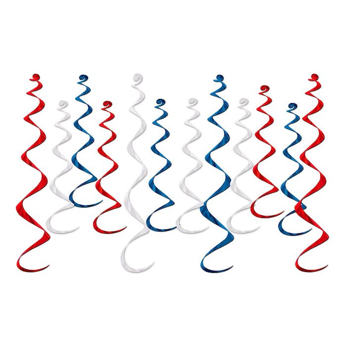 Røde  Blå   Hvide Swirls 12x