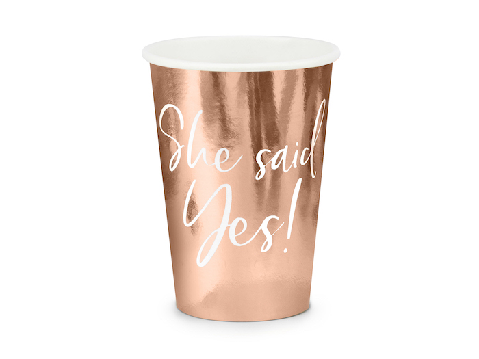 Rose Gold "She Said Yes!" Papkrus 6 stk. 220 ml