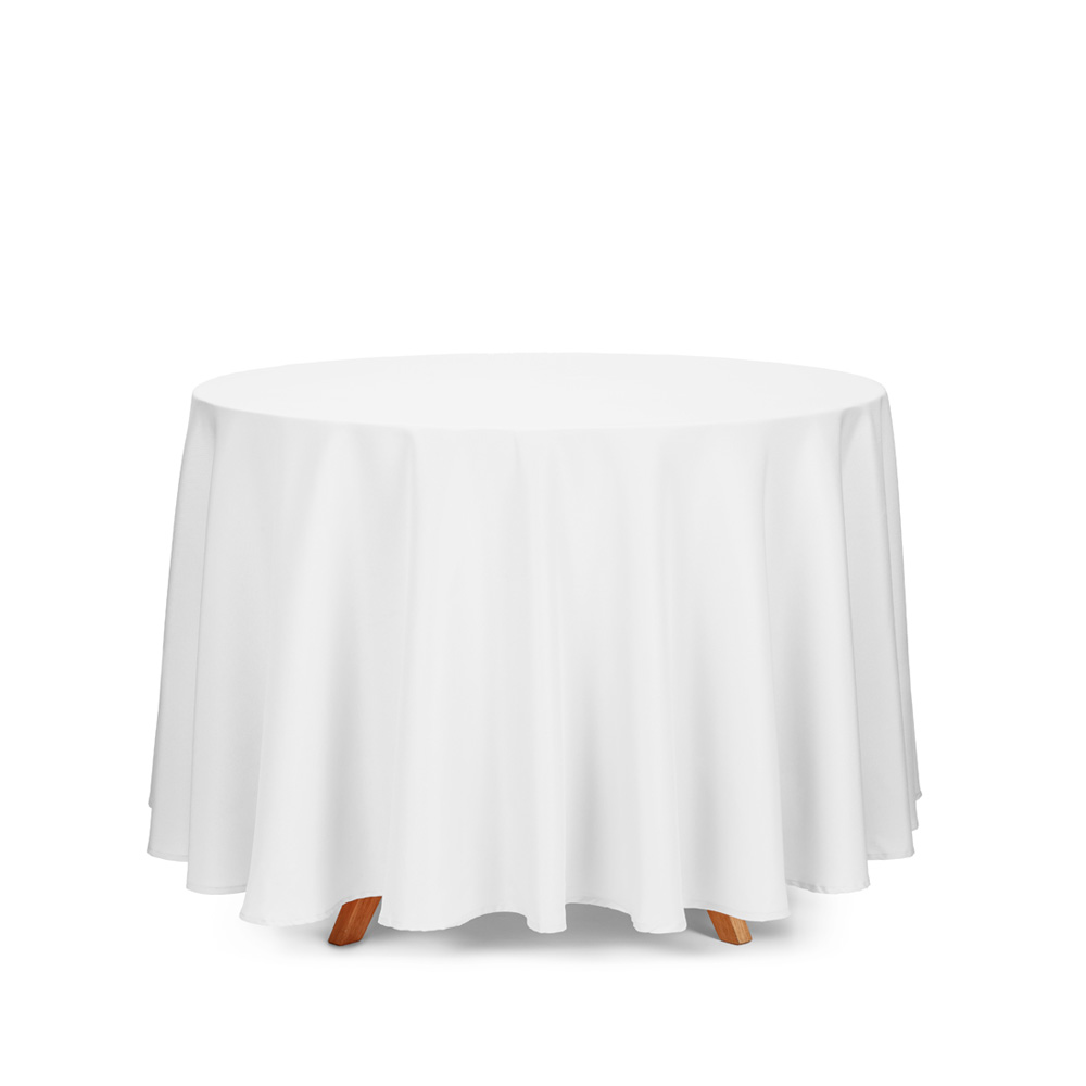 Elegant Hvid Rund Stofdug Ø230 cm til Festlige Anledninger