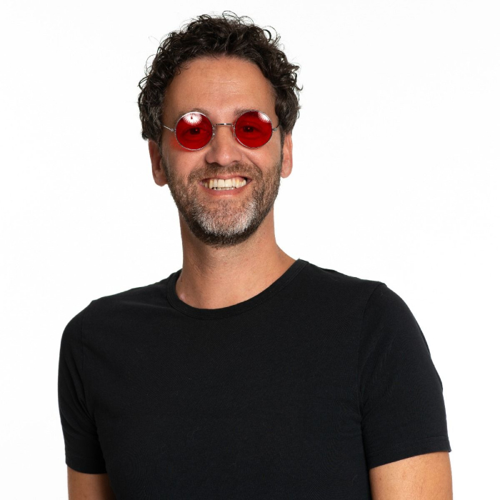Runde Røde Lennon Solbriller til Unikt Look