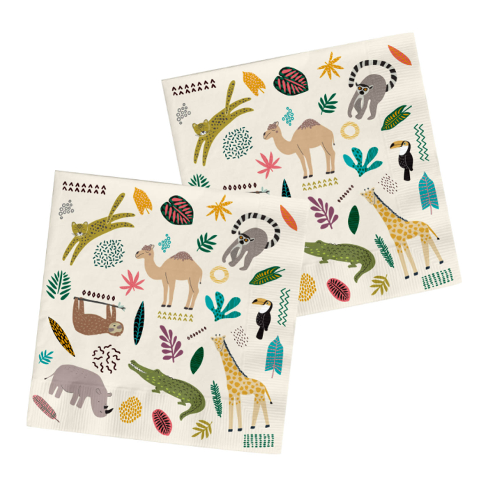Servietter Med Zoo Motiver 20x 33x33
