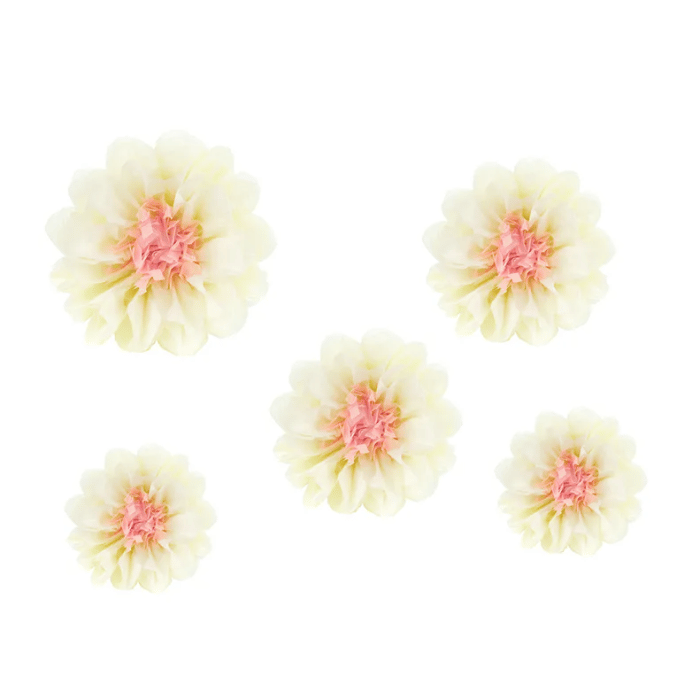 Silkepapirs Blomster Dekorationer - 5 stk. til fest!