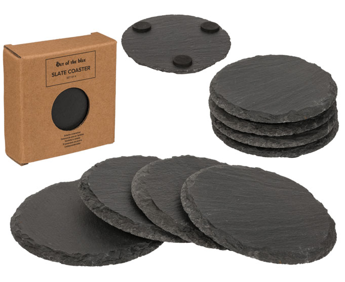 Rustikke skifer coasters til elegant bordbeskyttelse