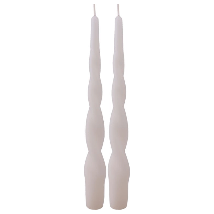 Snoede Elfenbens Stagelys - 2 stk. 24 cm