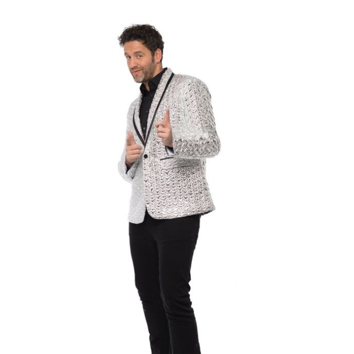 Sølv Blazer til Mænd - Perfekt til Festen!