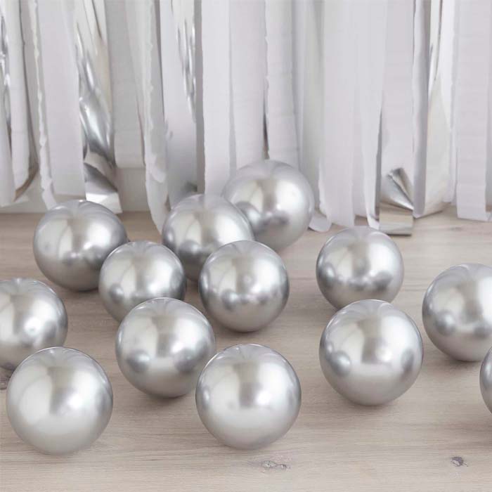 Sølv Chrome Mini Balloner - 40 stk. til Festen