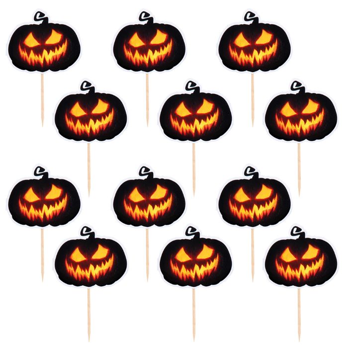 Uhyggelige Halloween Græskar Madpinde – 12 stk. til fest!