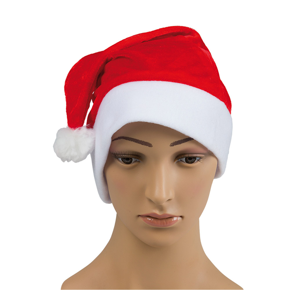 Rød Velour Nissehue til Voksne – Julefestens Must-Have!