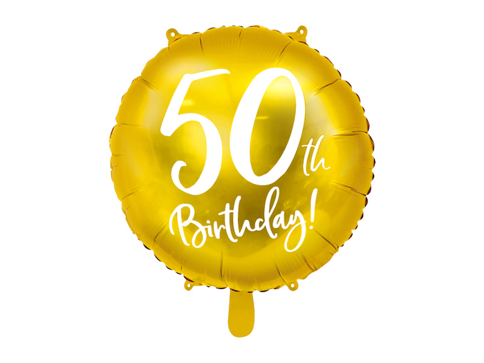 Guld Fødselsdagsballon til 50-års Fejring - Festlig Dekoration