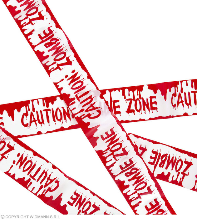 Advarselsbånd - Forsigtig: Zombie Zone til Halloween Fest