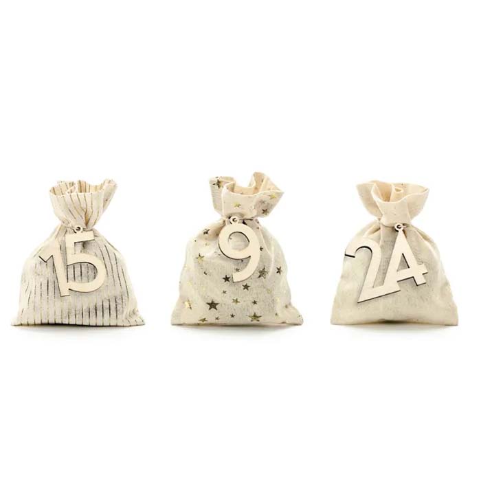 Adventskalender med 24 Træposer - Skab Julestemning!