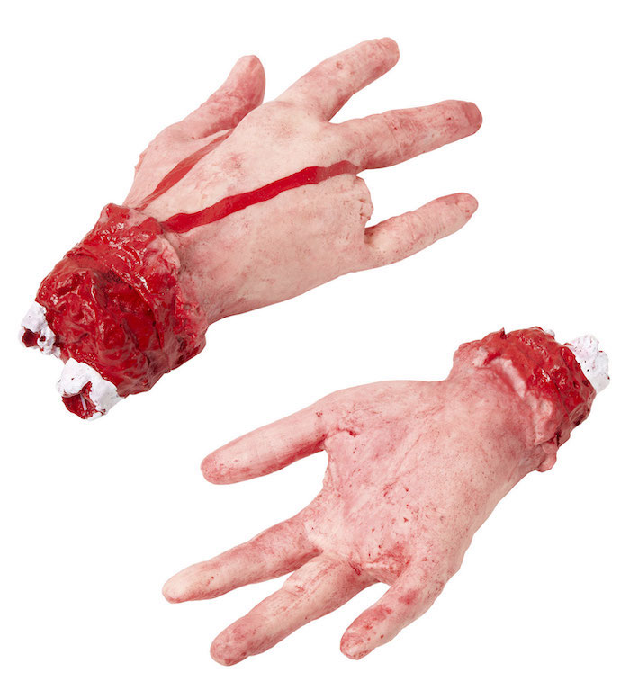 Blodig Afskåret Hånd - Perfekt til Halloween Fest!
