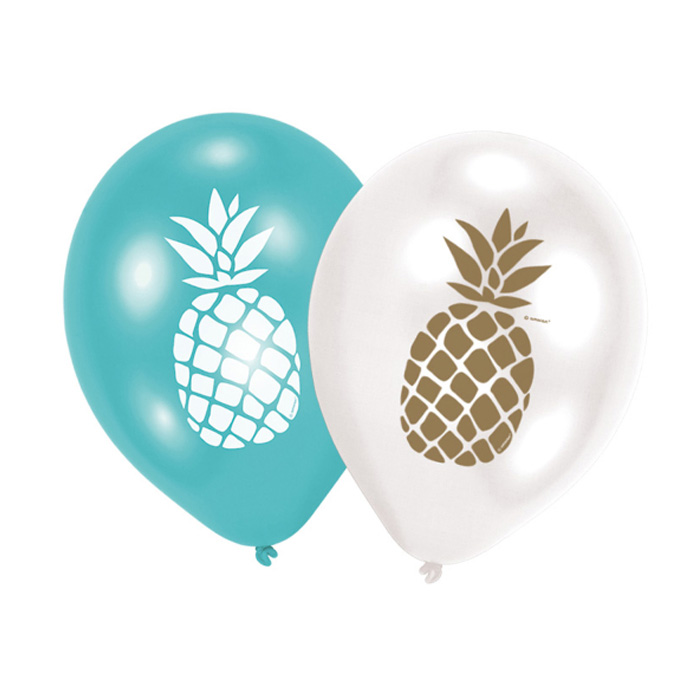 Ananas Balloner – Ideelle til Sommerfester! 6 stk.