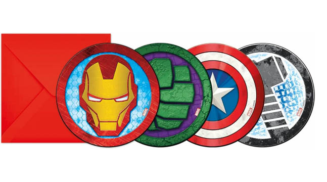 Avengers Fødselsdagsindbydelser – 6 stk. til Fest!
