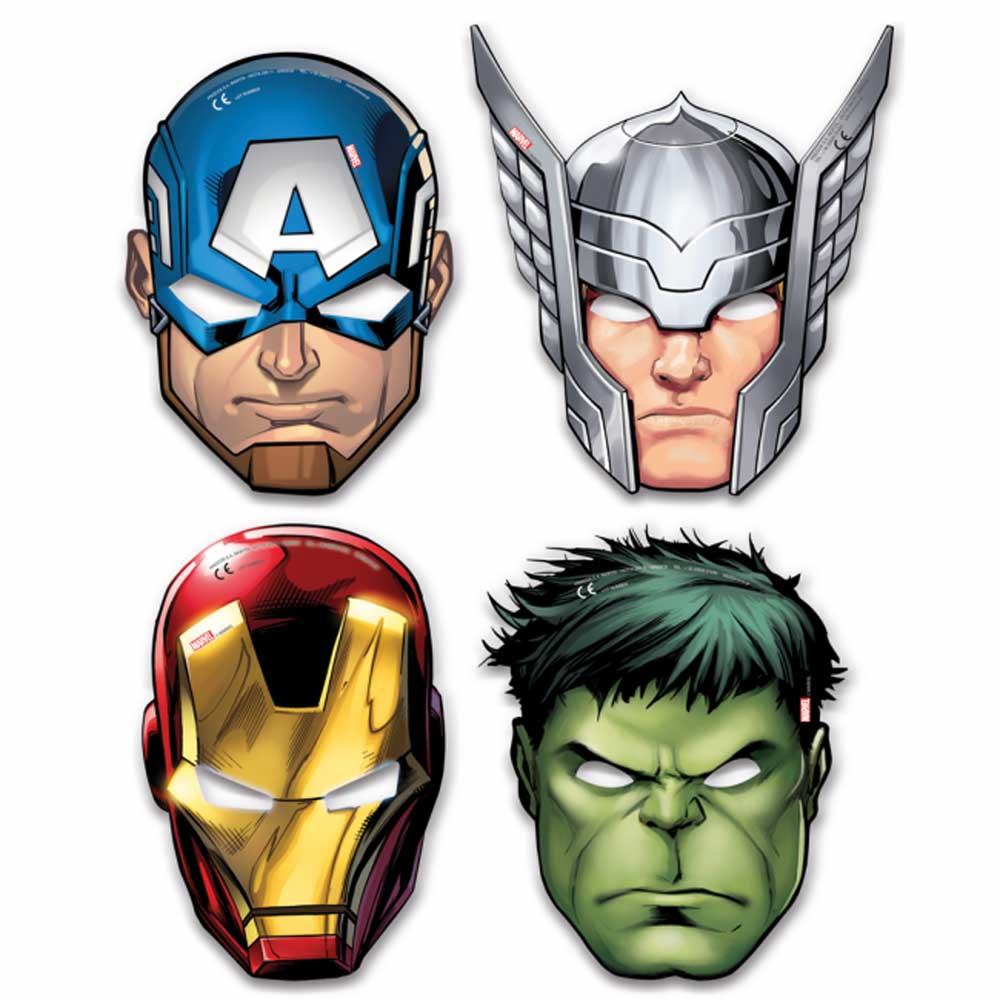 Avengers Papmasker – 6 stk. til Fest og Fødselsdag!