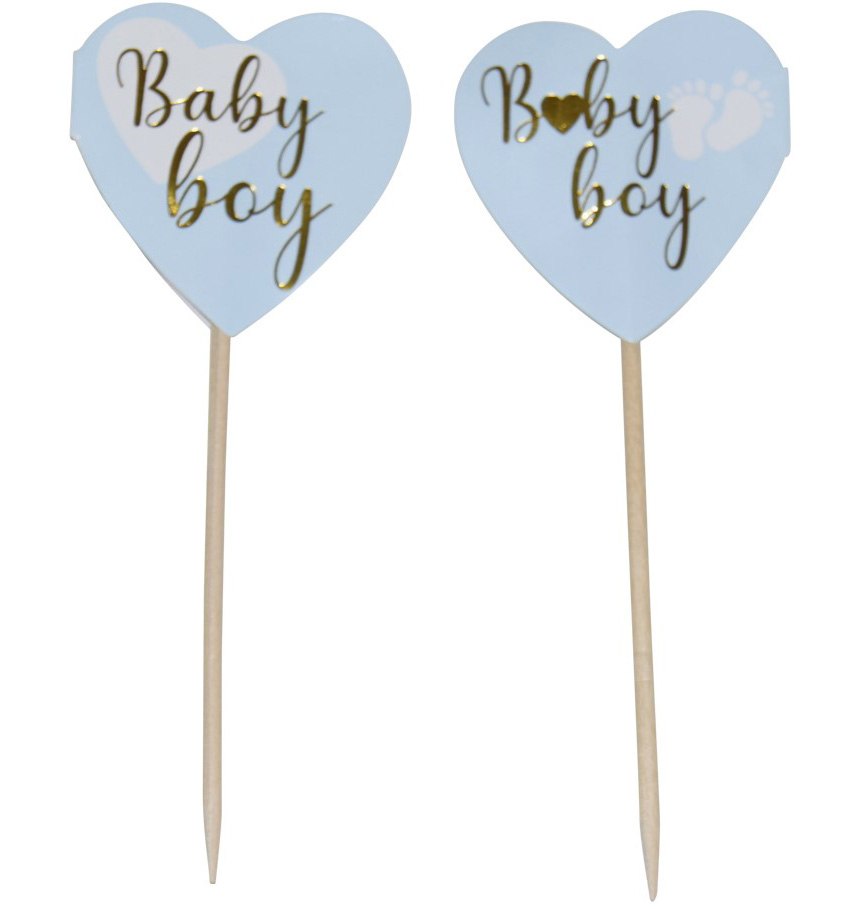 Baby Boy Kageskilt - 10 Stk til Baby Shower Fest