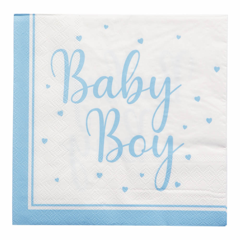 Baby Boy Servietter - 16 stk til Baby Shower Fest