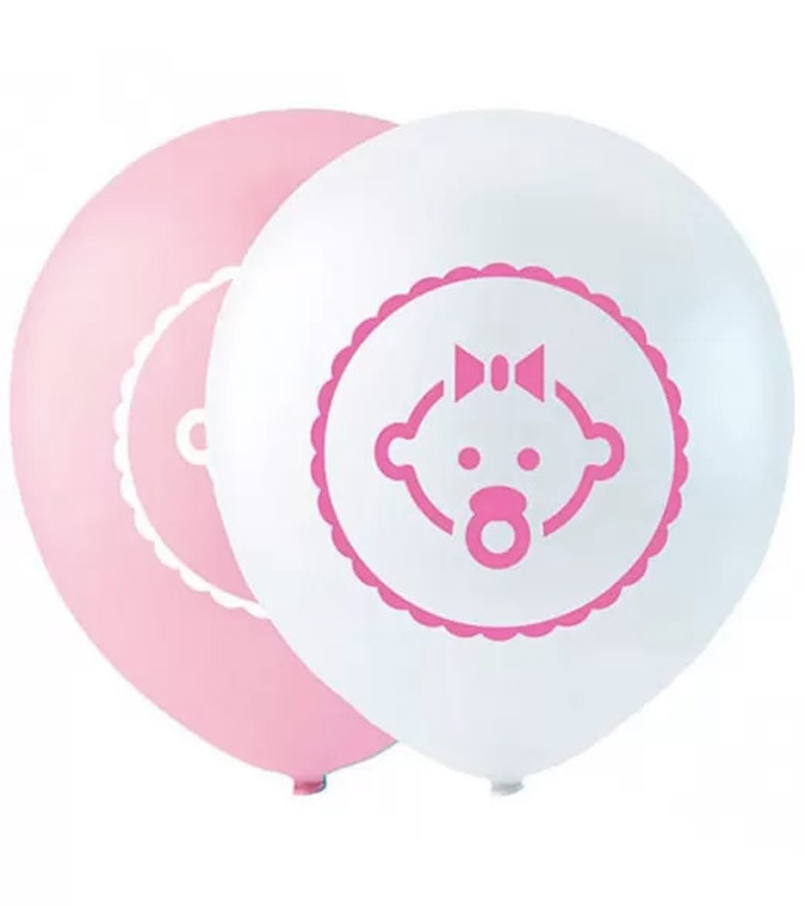 Baby Girl Balloner – 8 stk. til Baby Shower og Dåb
