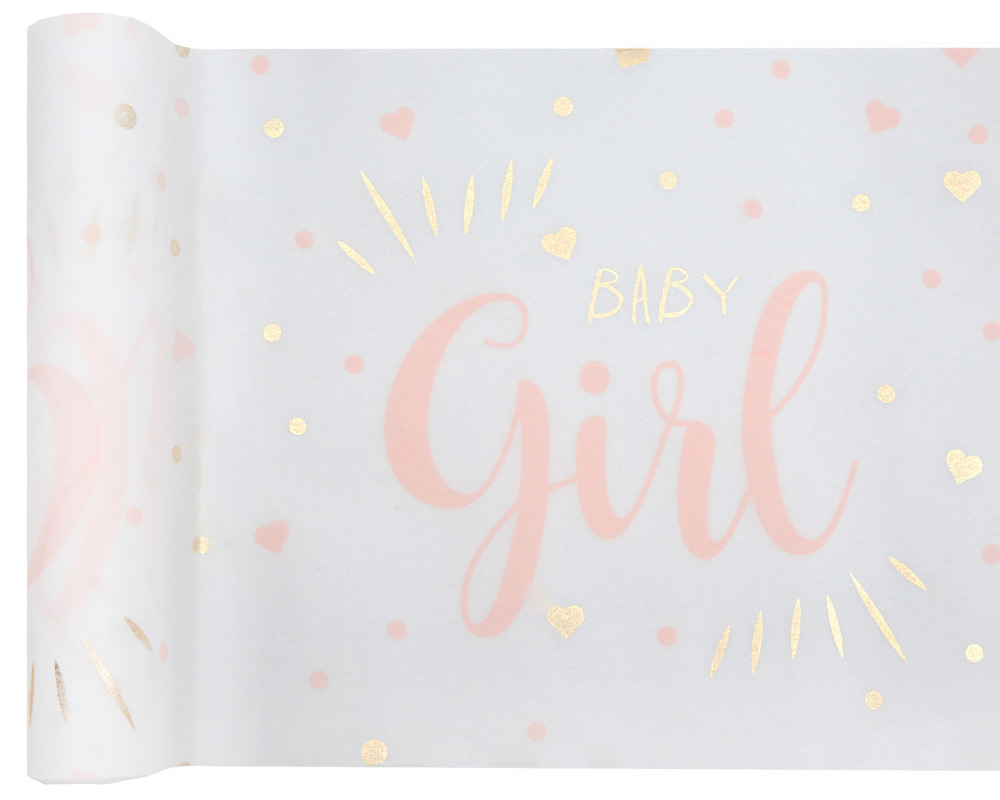 Elegant Bordløber til Babyshower - Rosa og Guld 3 Meter