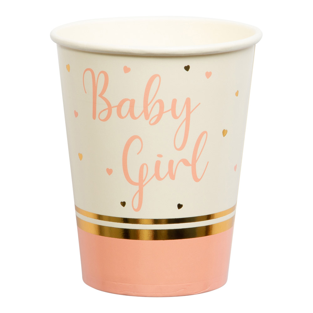 Elegante Lyserøde Papkrus til Baby Shower – 250 ml Stk.