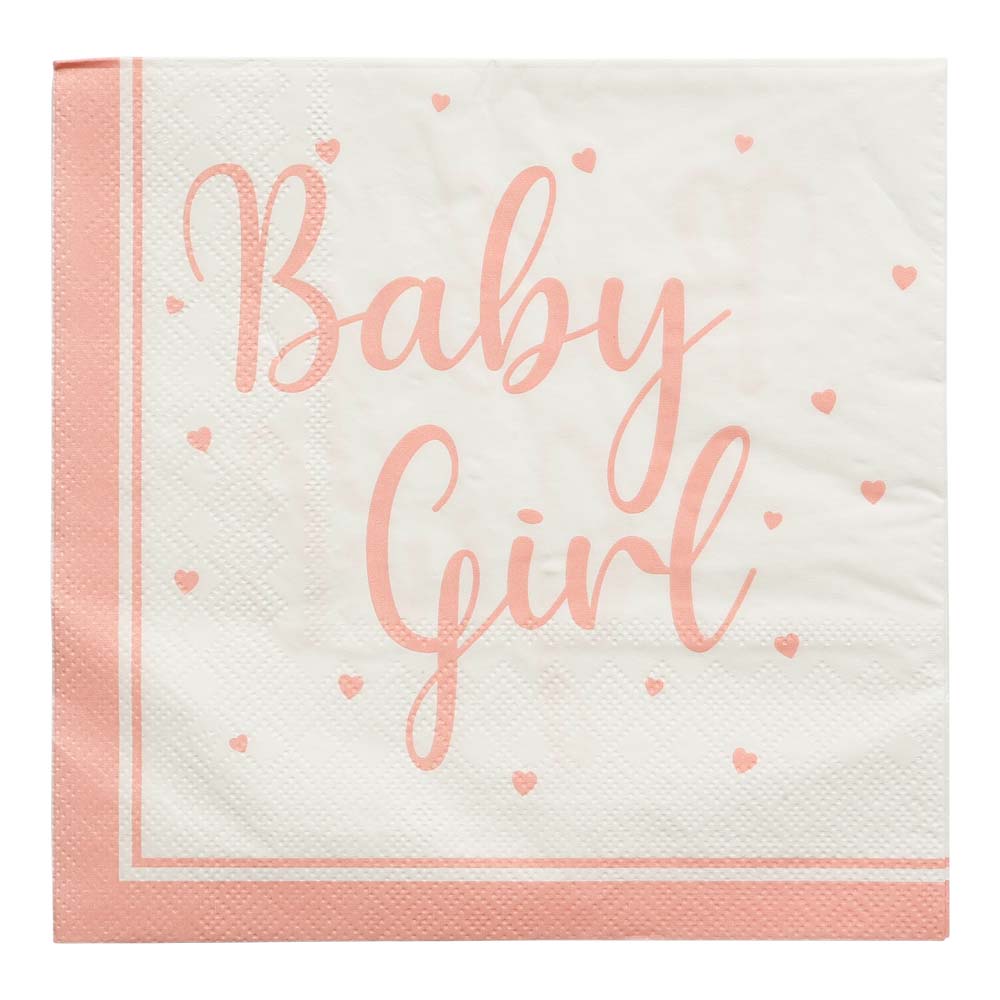 Baby Pige Servietter – 16 stk til Baby Shower & Dåb