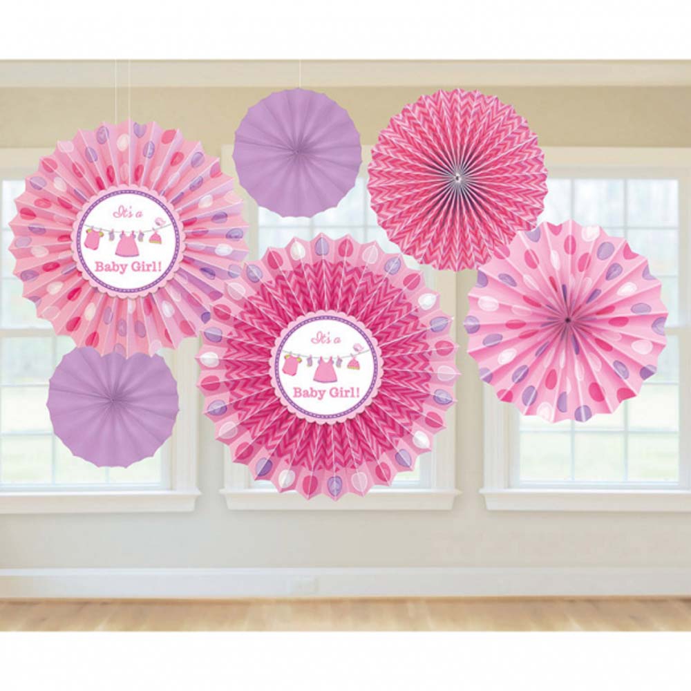 Baby Shower Papirvifter – 6 Stk. Festlig Dekoration