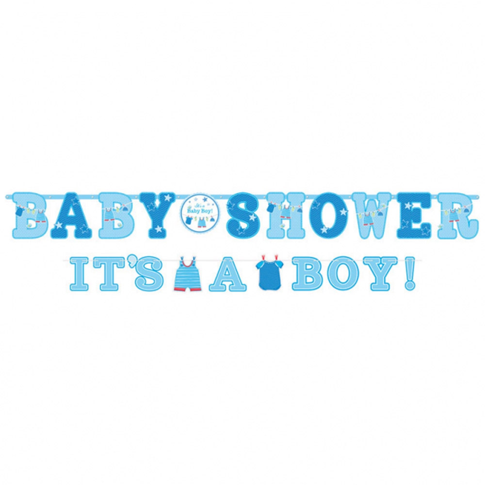 Jumbo Baby Shower Banner i Blå - Ideel til Fejringen!