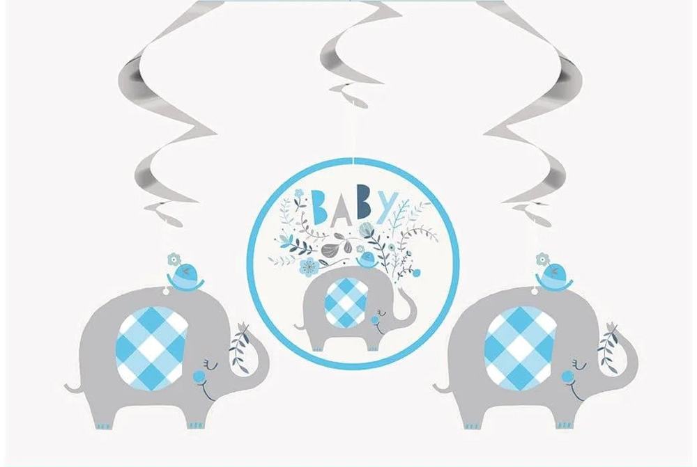 Baby Shower Dekorationer – Blå Elefant Tema til Festen
