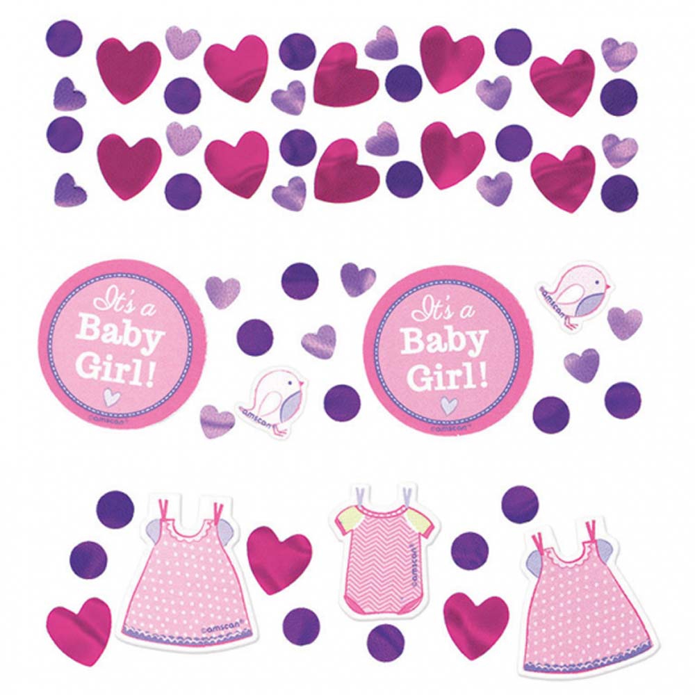Baby Shower Konfetti – Dekorationer til Pige Fest