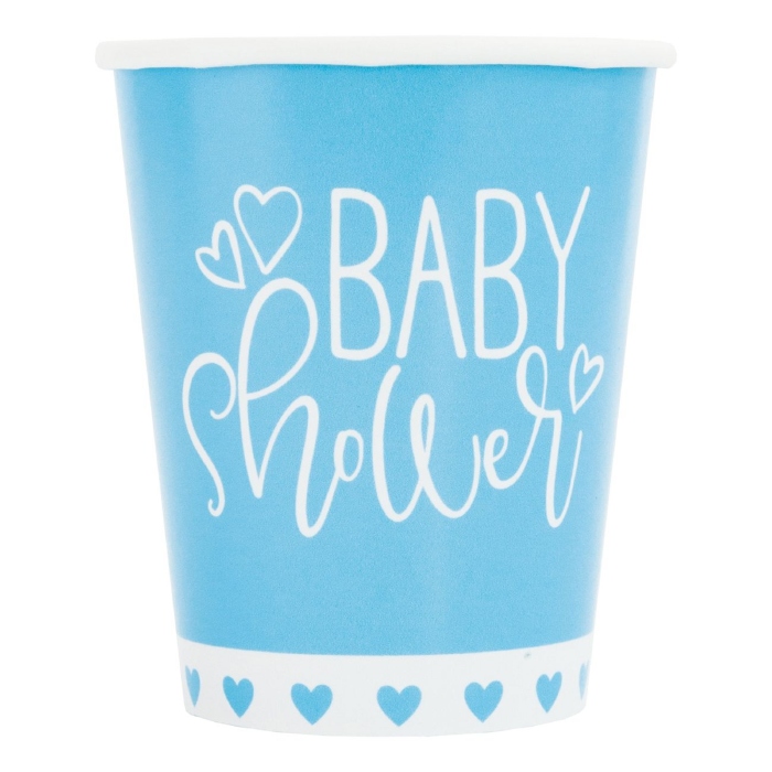 Babyshower Papkrus Blå - 8 stk. til festlige anledninger